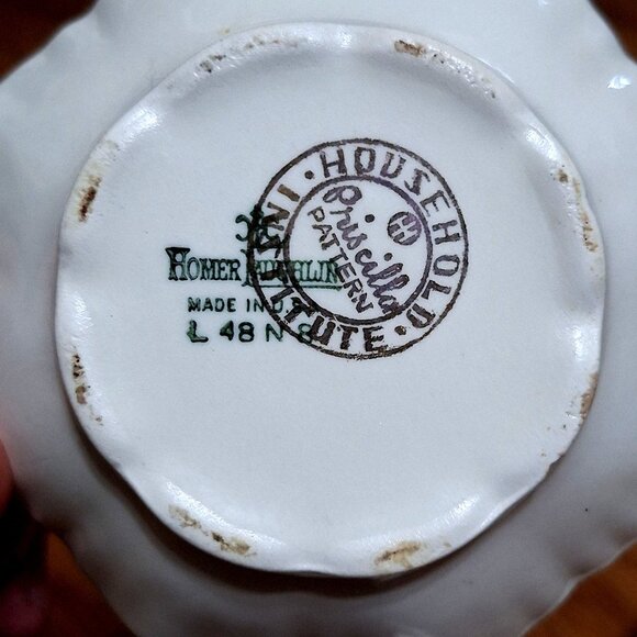 Homer Laughlin Household Institute Creamer Sugar Bowl Set Floral Pattern Porcela - Picture 3 of 6